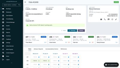 Zitlin calendar with synced OTA bookings
